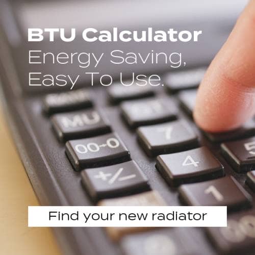 a hand calculating BTU output on a calculator