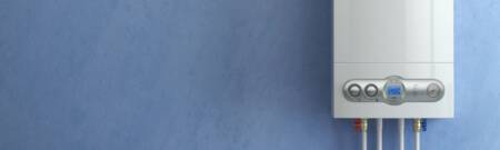 boiler on a blue wall