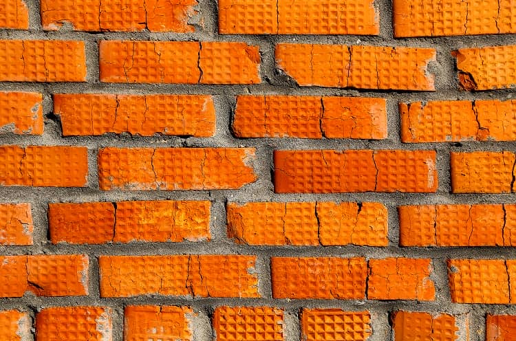 Structure of rough brick wall