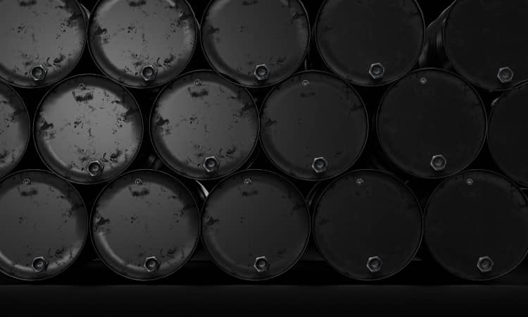 a stack of oil barrels on top of each other