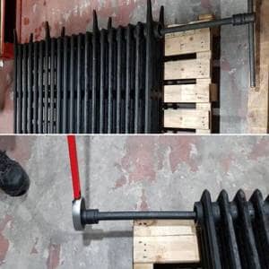 Step 5 torque wrench tightening cast iron radiator sections