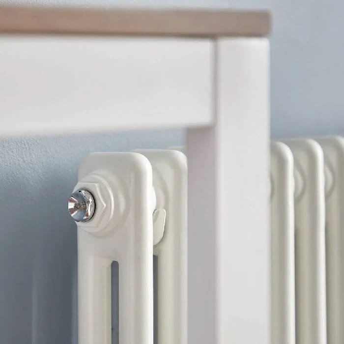 Side of a double column radiator Side of a double column radiator