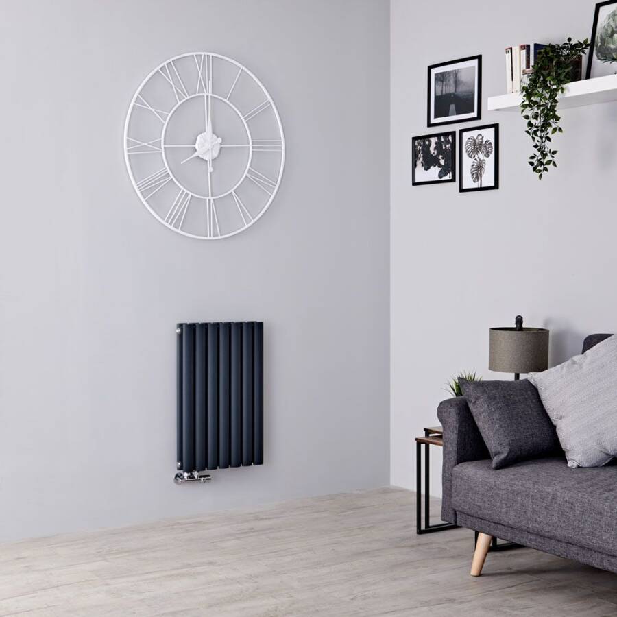 Milano Aruba Flow Anthracite Horizontal Double Panel Middle Connection Designer Radiator 635mm x 413mm Milano Aruba Flow Anthracite Horizontal Double Panel Middle Connection Designer Radiator 635mm x 413mm