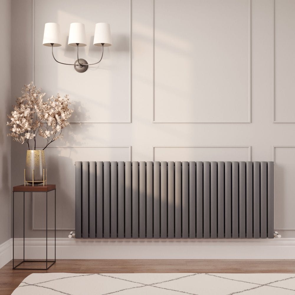 Milano Aruba anthracite horizontal designer double radiator Milano Aruba anthracite horizontal designer double radiator