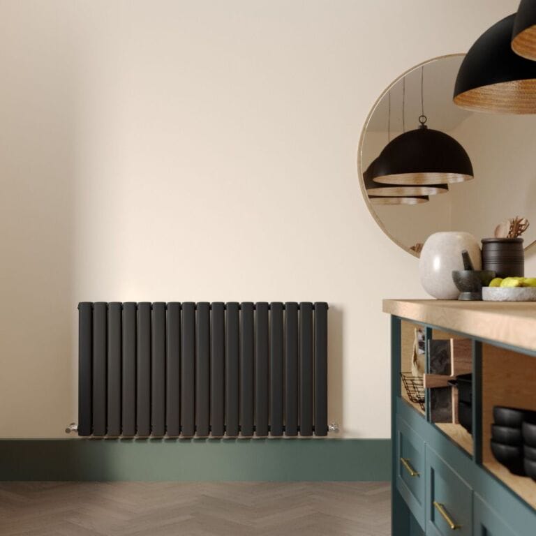 Milano Alpha black horizontal flat panel designer radiator Milano Alpha black horizontal flat panel designer radiator