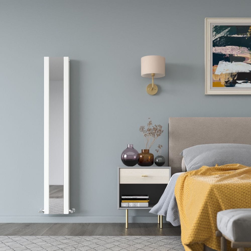 Milano Icon white vertical mirrored designer radiator 160mm x 265mm