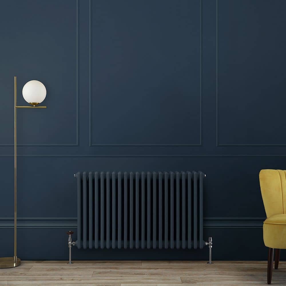 Milano Windsor regal blue horizontal traditional column radiator 