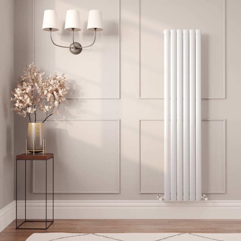 Milano Aruba white vertical designer radiator 1600mm x 354mm