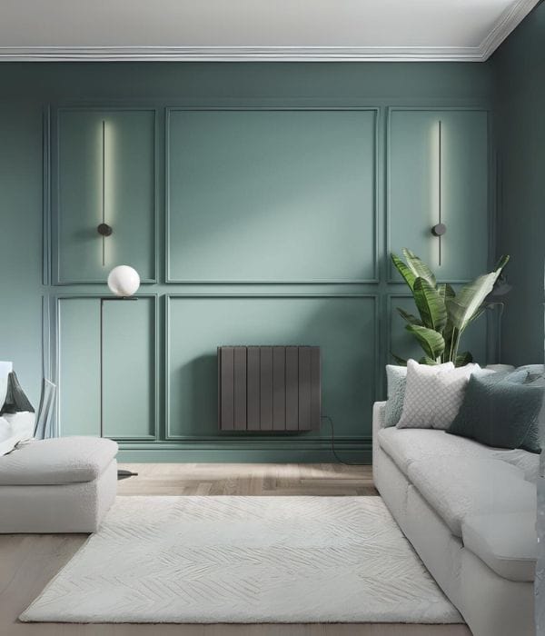 ECOSO Tuc ceramic core radiator in a living room