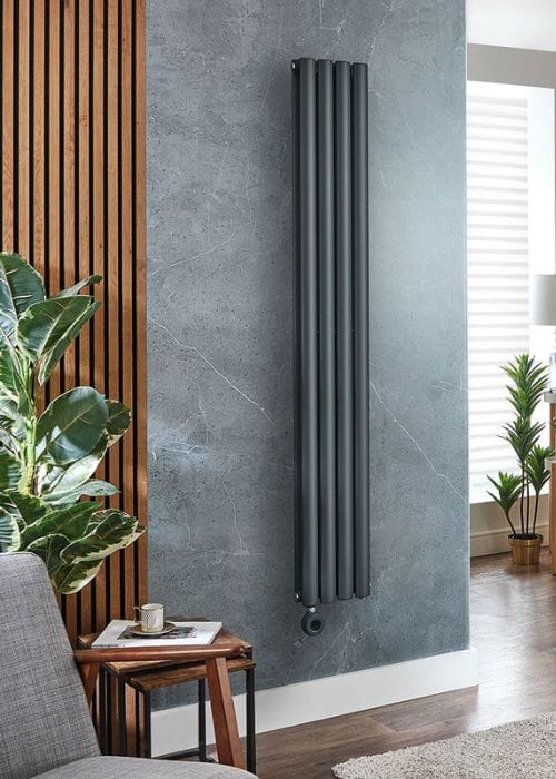 milano aruba designer radiator in a modern living room