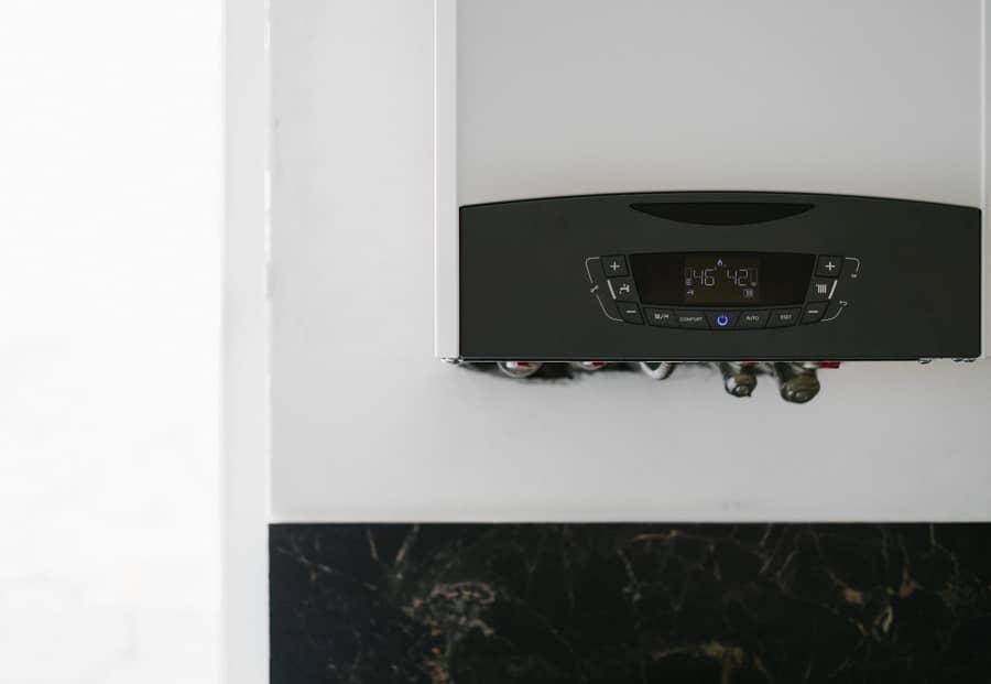 Gas boiler home heating system with digital display