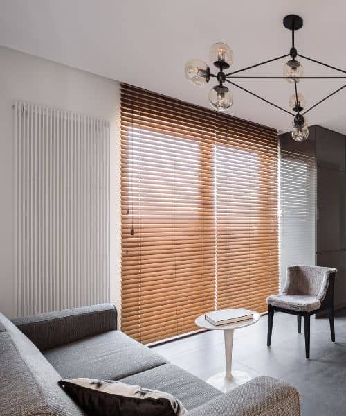 blinds closed in a living room