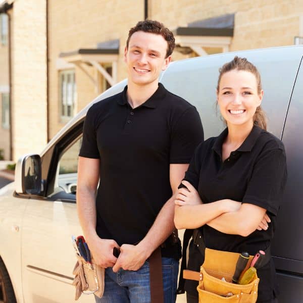a male and female plumber