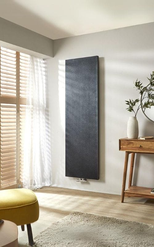 Modern black middle connection radiator