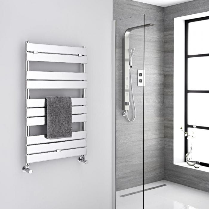 Milano Lustro Designer Chrome Flat Panel Heated Towel Rail