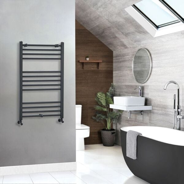Milano Artle straight anthracite heated towel rail Milano Artle straight anthracite heated towel rail