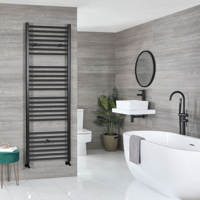 small electric heated towel rail for cloakroom