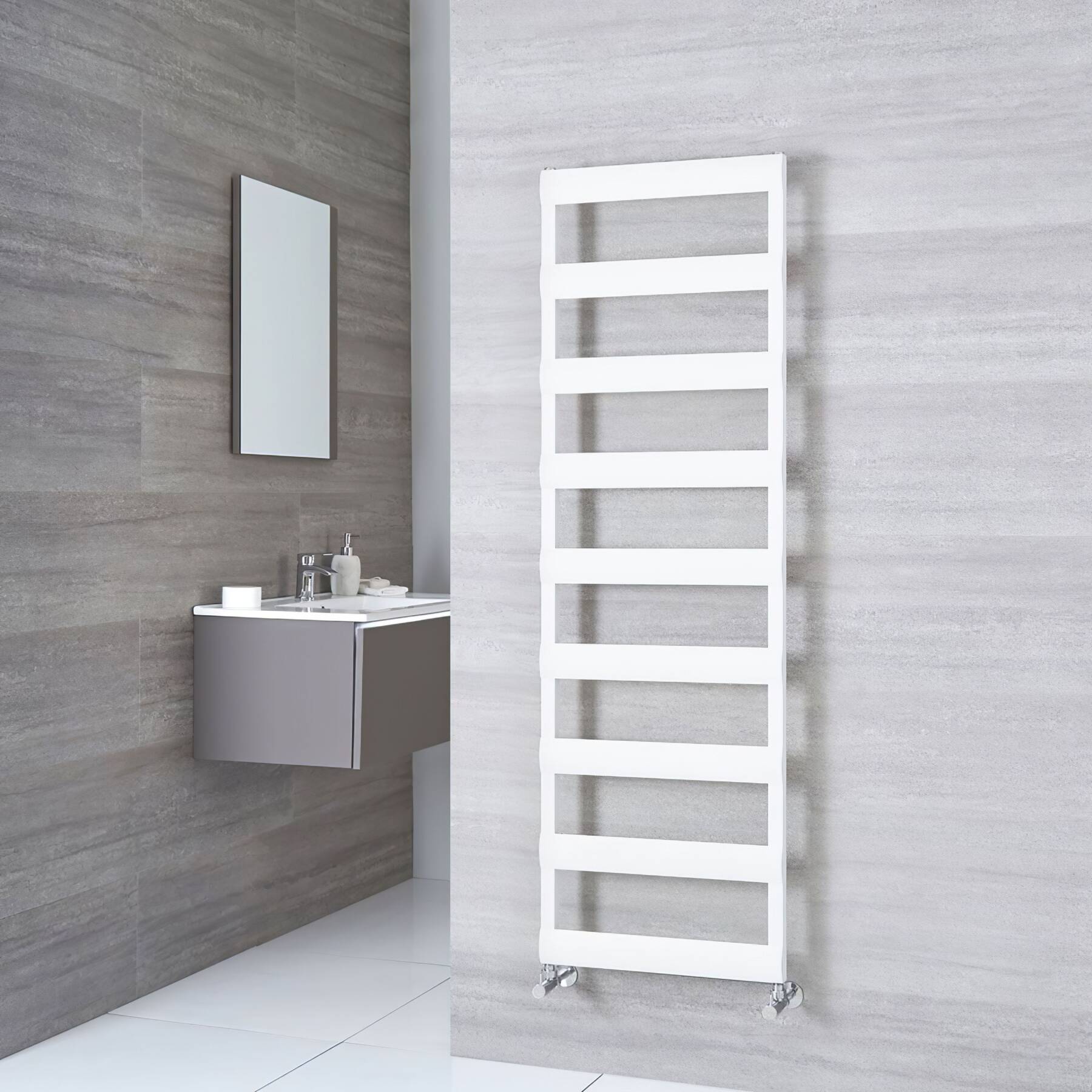 Milano Passo white aluminium designer towel rail Milano Passo white aluminium designer towel rail