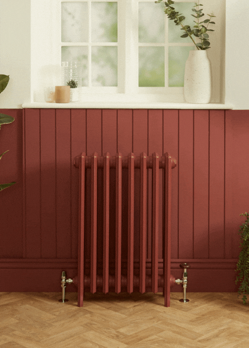Four cast iron rads in a row farrow and ball cast iron radiators