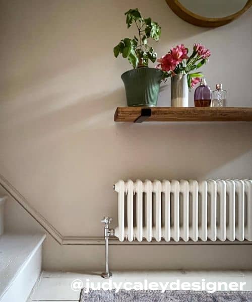 low level white column radiator