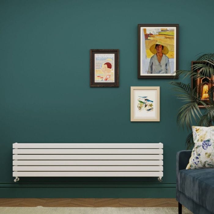 Milano Aruba white low level horizonatal radiator