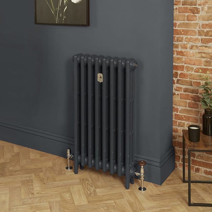 Milano Mercury 3 Column Cast Iron Radiator in Farrow & Ball Railings Grey Milano Mercury 3 Column Cast Iron Radiator in Farrow & Ball Railings Grey