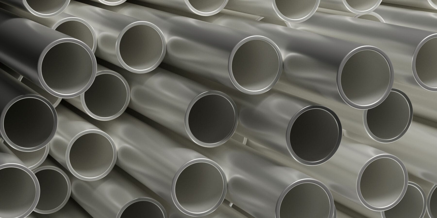 Thin aluminium heating pipes Stack of aluminium heating pipes