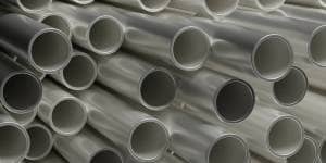 Thin aluminium heating pipes Multiple thin aluminium heating pipes stacked on top of each other