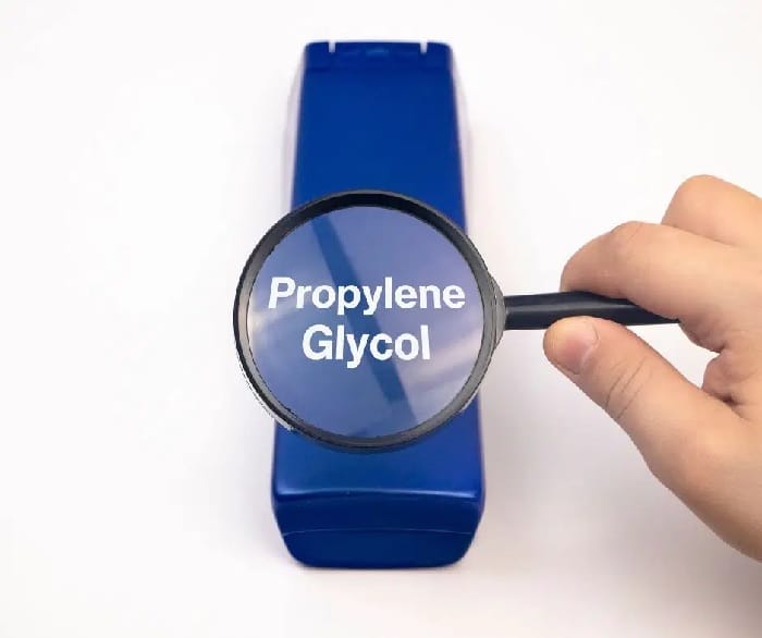 Propylene glycol under a magnifying glass