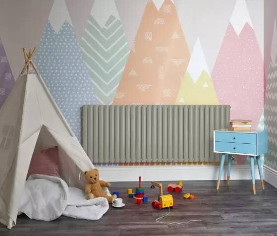 green aruba radiator in a playroom