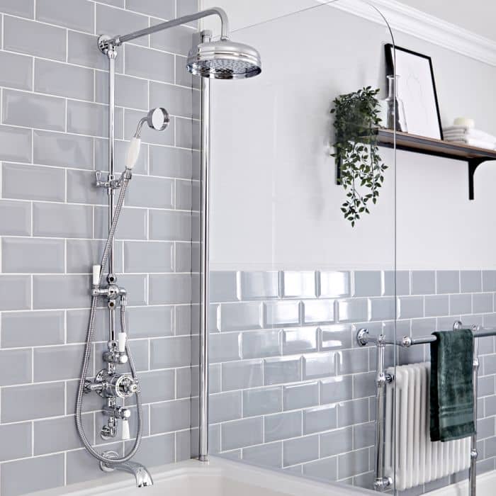 Milano Elizabeth Electric heated towel rail in a bathroom