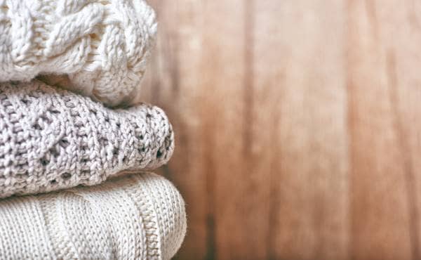 A stack of knitted clothing