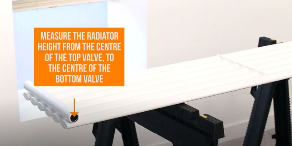 vertical radiator lay flat on a bench