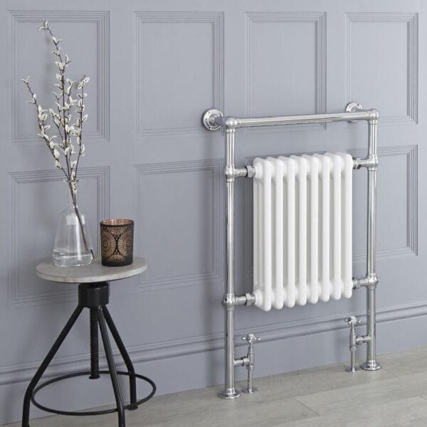 Milano Elizabeth white and chrome traditional heated towel rail Milano Elizabeth white and chrome traditional heated towel rail