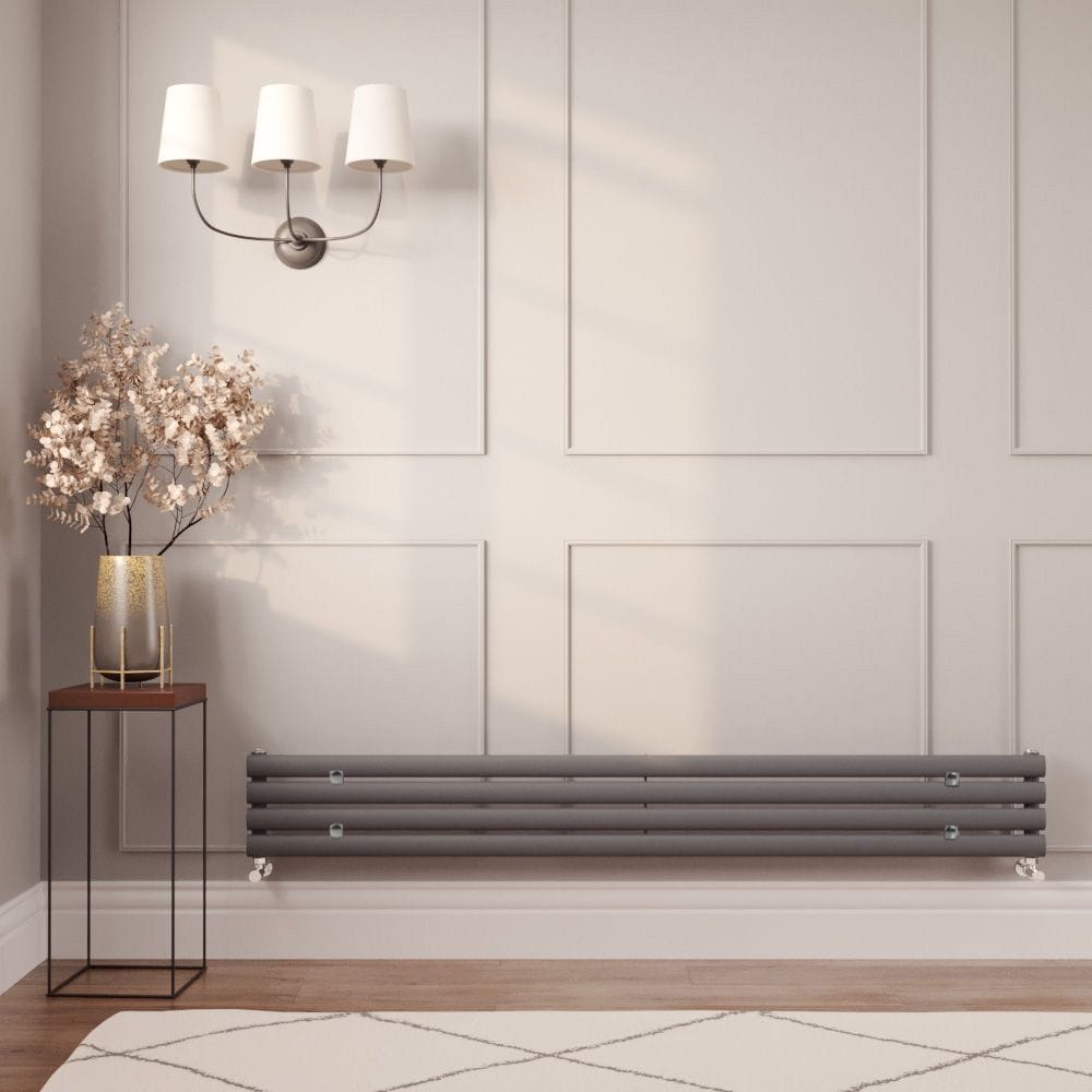 Milano Aruba low level anthracite horizontal designer radiator