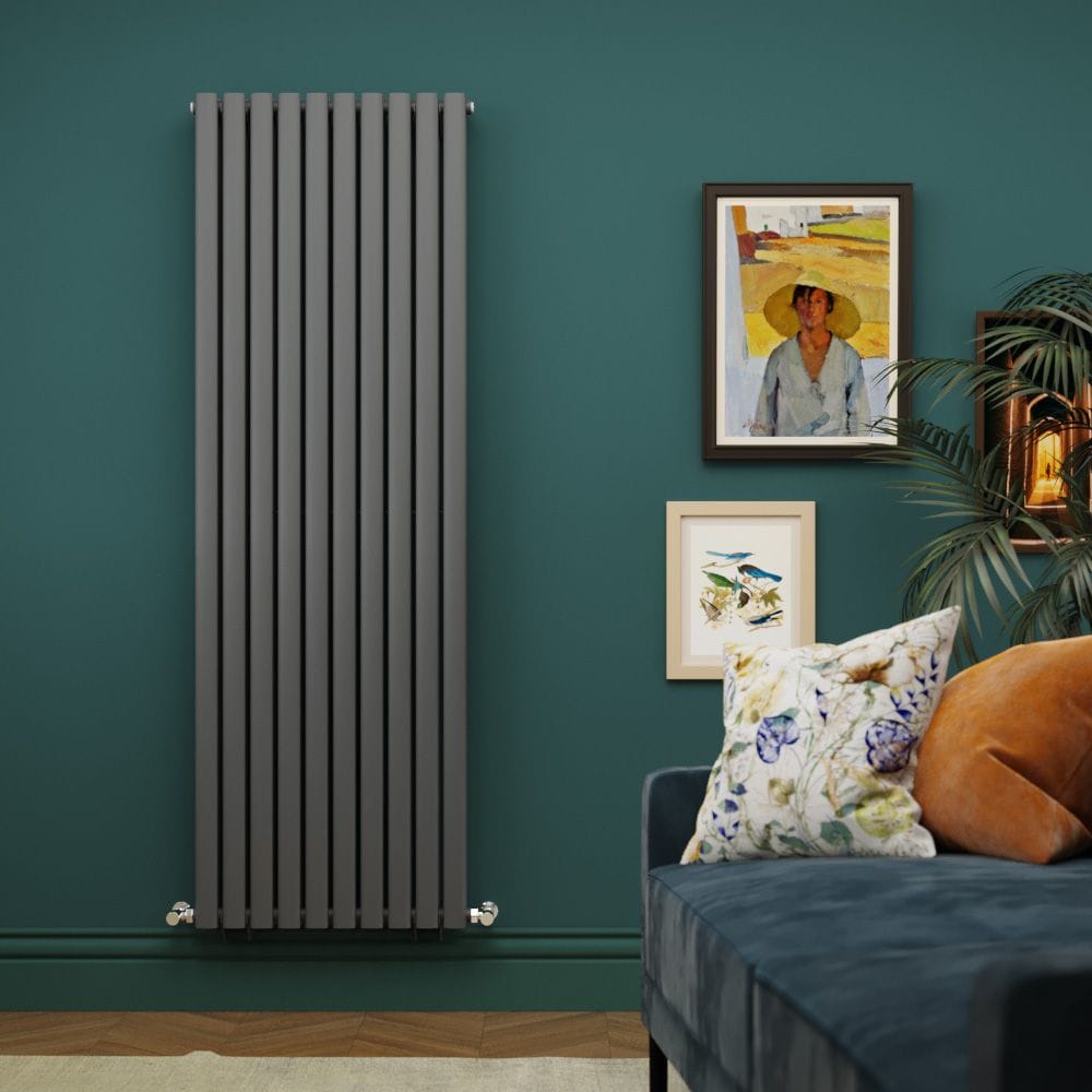 Milano Aruba Vertical Anthracite Radiator Milano Aruba anthracite vertical double panel designer radiator