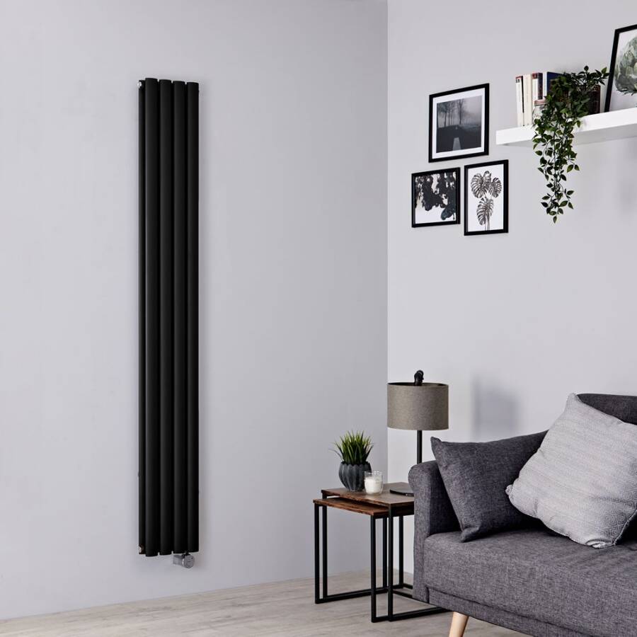 Milano Aruba Slim Electric Black Designer Radiator