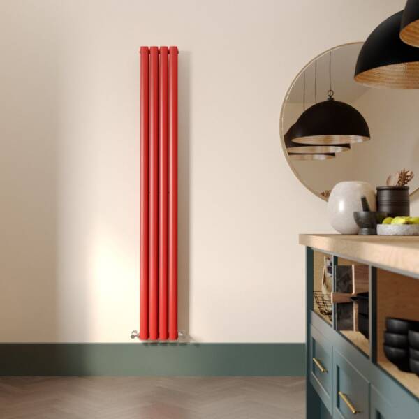 Milano Aruba red vertical double panel designer radiator Milano Aruba red vertical double panel designer radiator