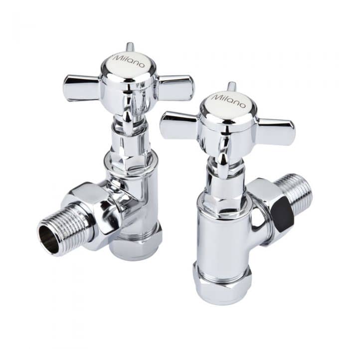 Pair of traditional style Milano radiator valves
