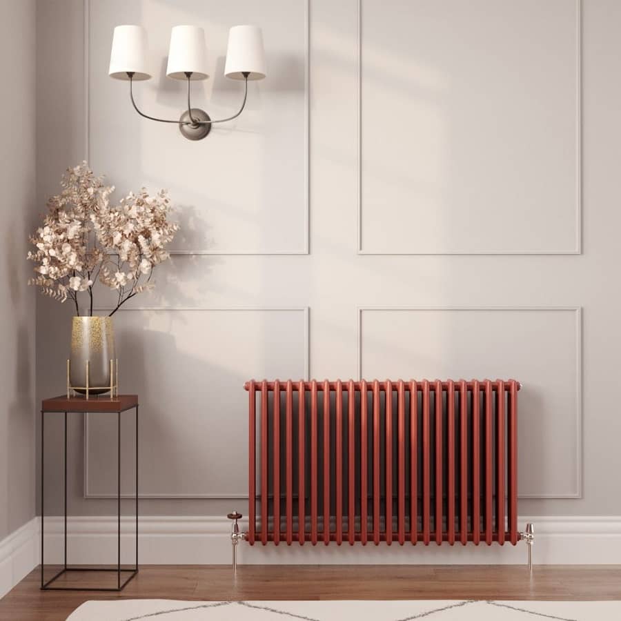 Milano Windsor booth red horizontal traditional column radiator