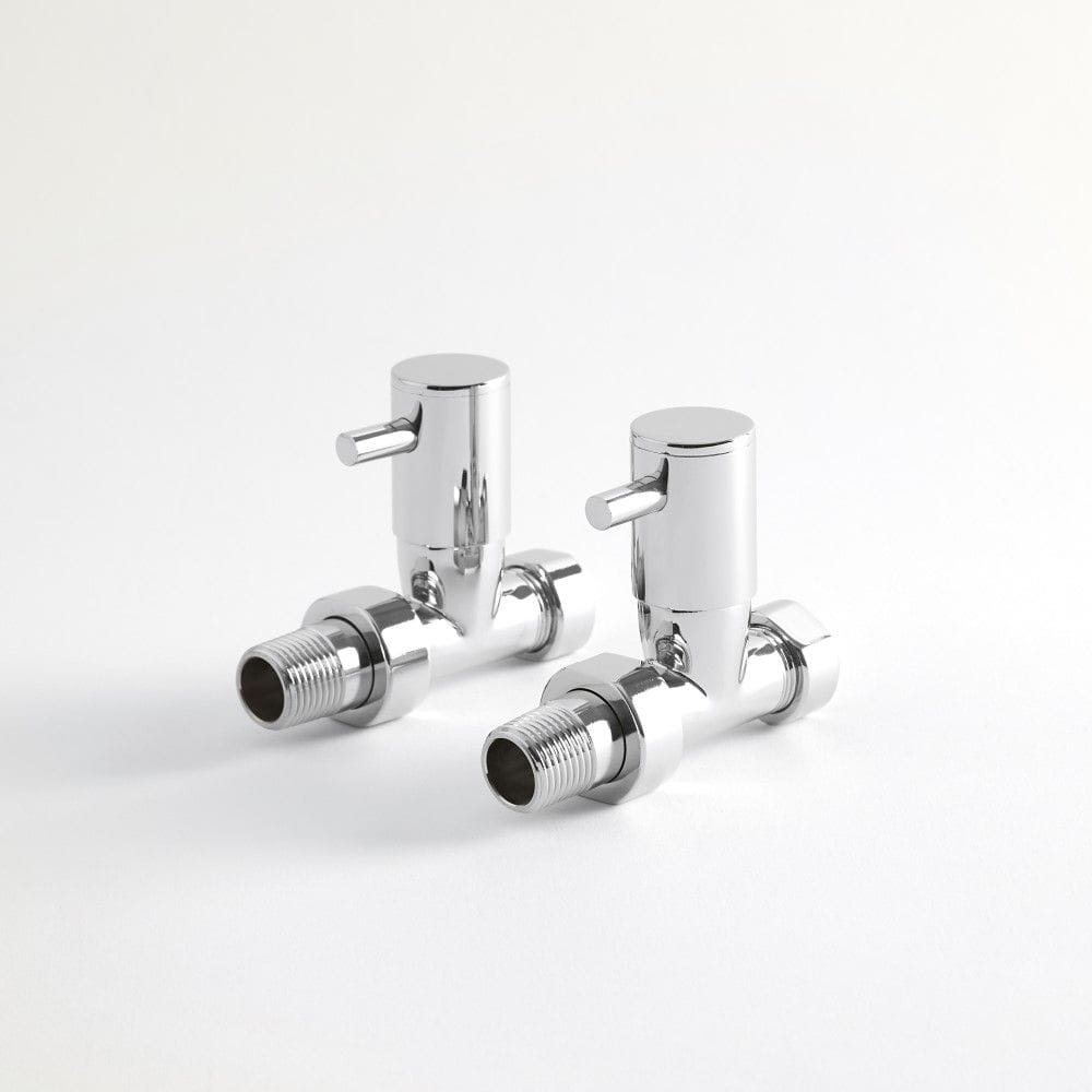 Milano minimalist chrome straight radiator valves