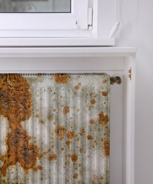 rusty white radiator