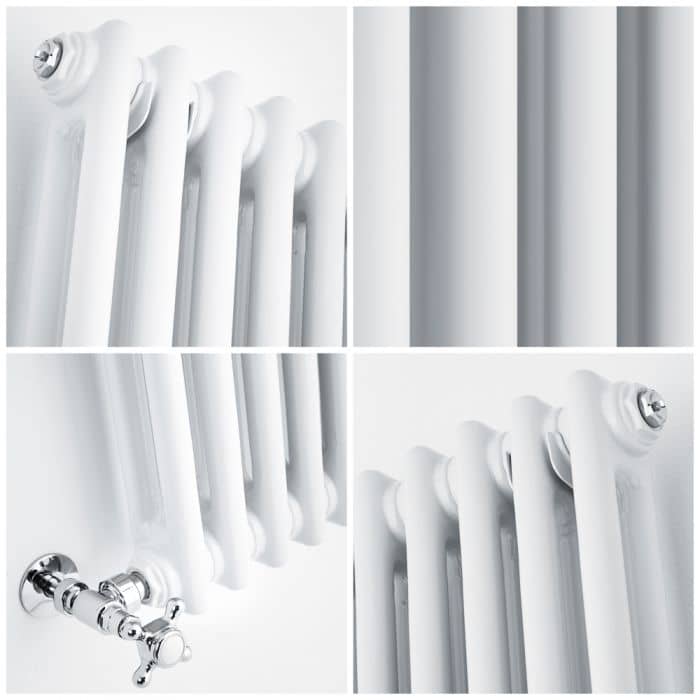 quad image of a Milano Windsor column radiator