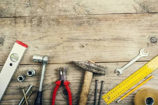 work tools on the floor