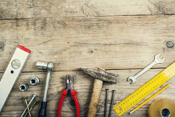 work tools on the floor